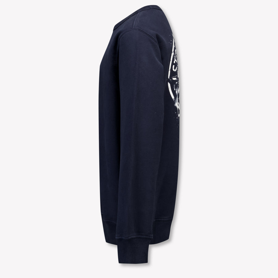 Stone Island Kids Boys Sweater In Navy