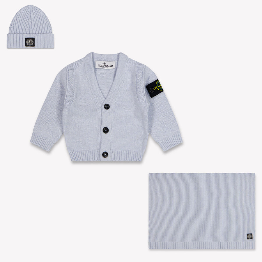 Stone Island Baby Jongens Setje In Licht Blauw