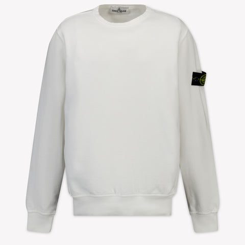 Stone Island Kids Boys Sweater In White