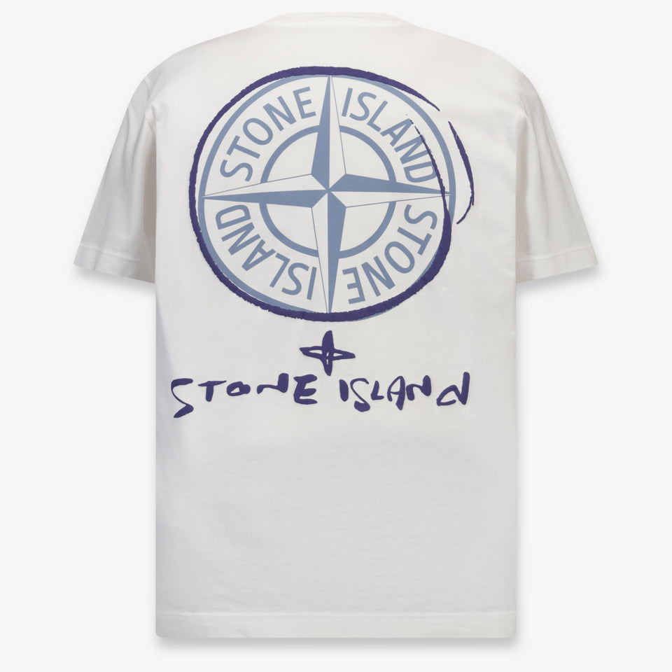 Stone Island Kinder Jongens T-Shirt In Wit