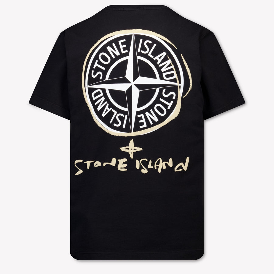 Stone Island Kinder Jongens T-Shirt In Zwart