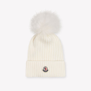Moncler Kids Girls Hat In OffWhite