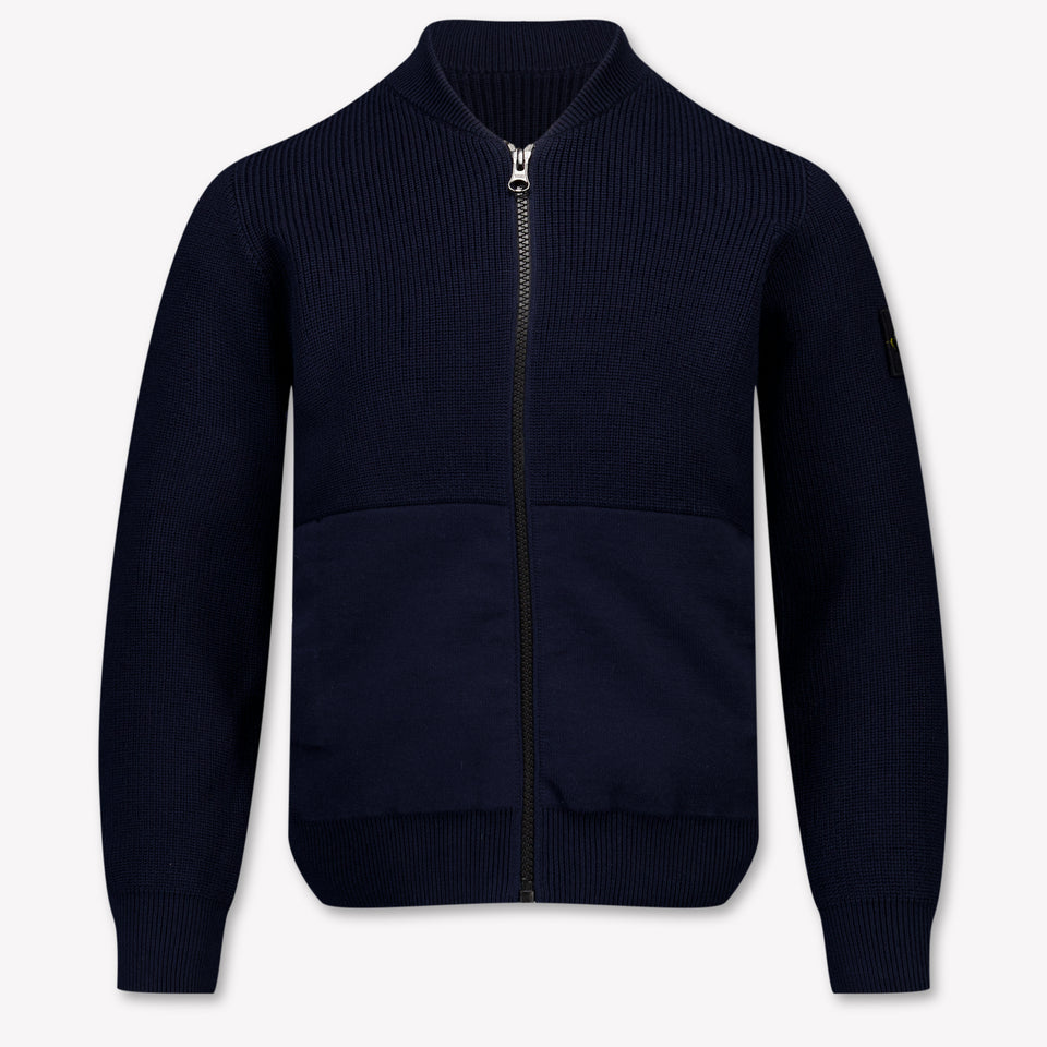 Stone Island Kids Boys Cardigan In Navy
