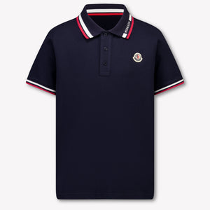 Moncler Kids Boys Polo In Navy