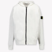 Stone Island Kids Boys Cardigan In White