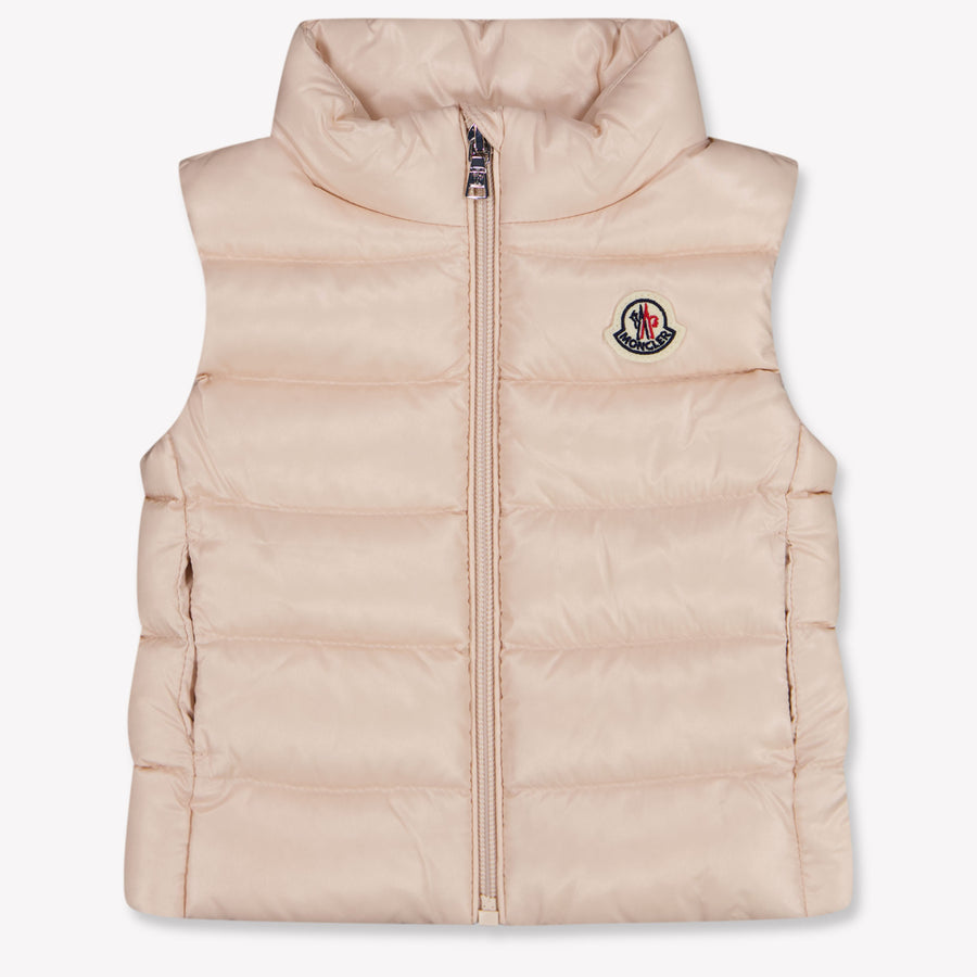 Moncler Ghany Baby Girls Bodywarmer In Light Pink
