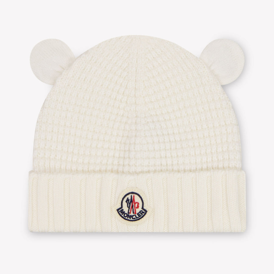 Moncler Baby Unisex Muts In Off White