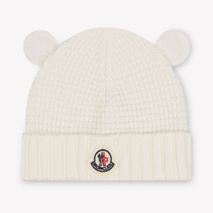 Moncler Baby Unisex Hat In OffWhite