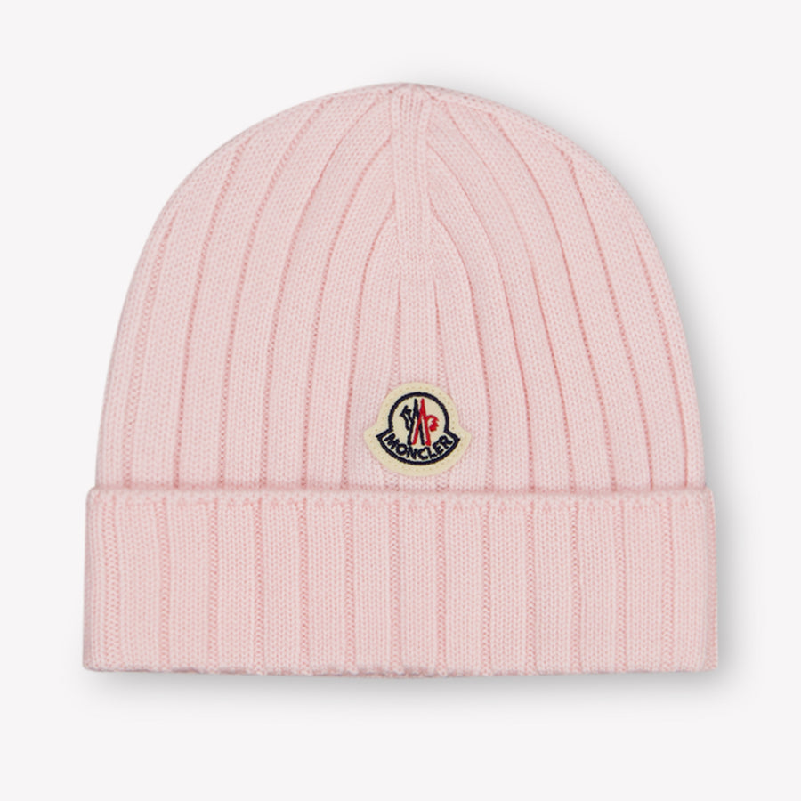Moncler Baby Unisex Hat In Light Pink