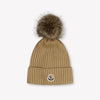Moncler Kids Girls Hat In Beige