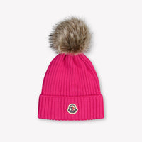 Moncler Kids Girls Hat In Fuchsia