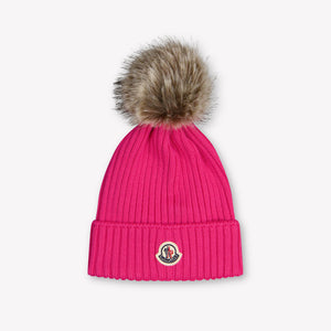 Moncler Kids Girls Hat In Fuchsia