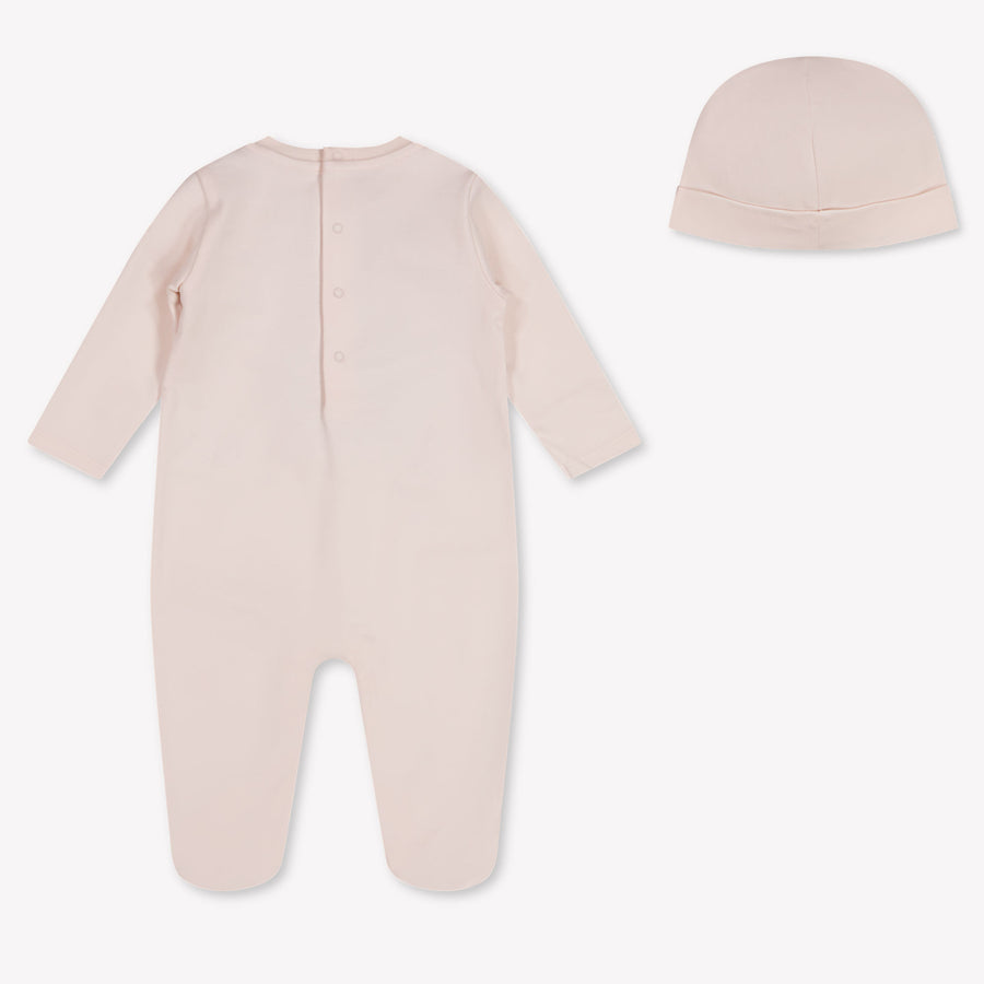 Moncler Baby Unisex Playsuit In Light Pink