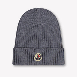 Moncler Kids Boys Hat In Gray