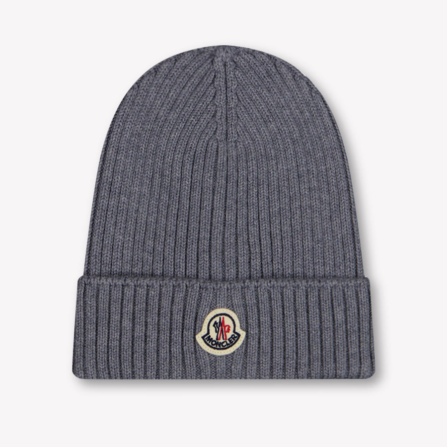 Moncler Kids Boys Hat In Gray
