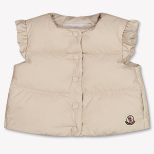 Moncler Olivia Baby Girls Bodywarmer In Light Beige