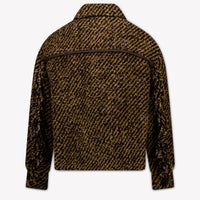 Moncler Kids Girls Cardigan In Dark Brown