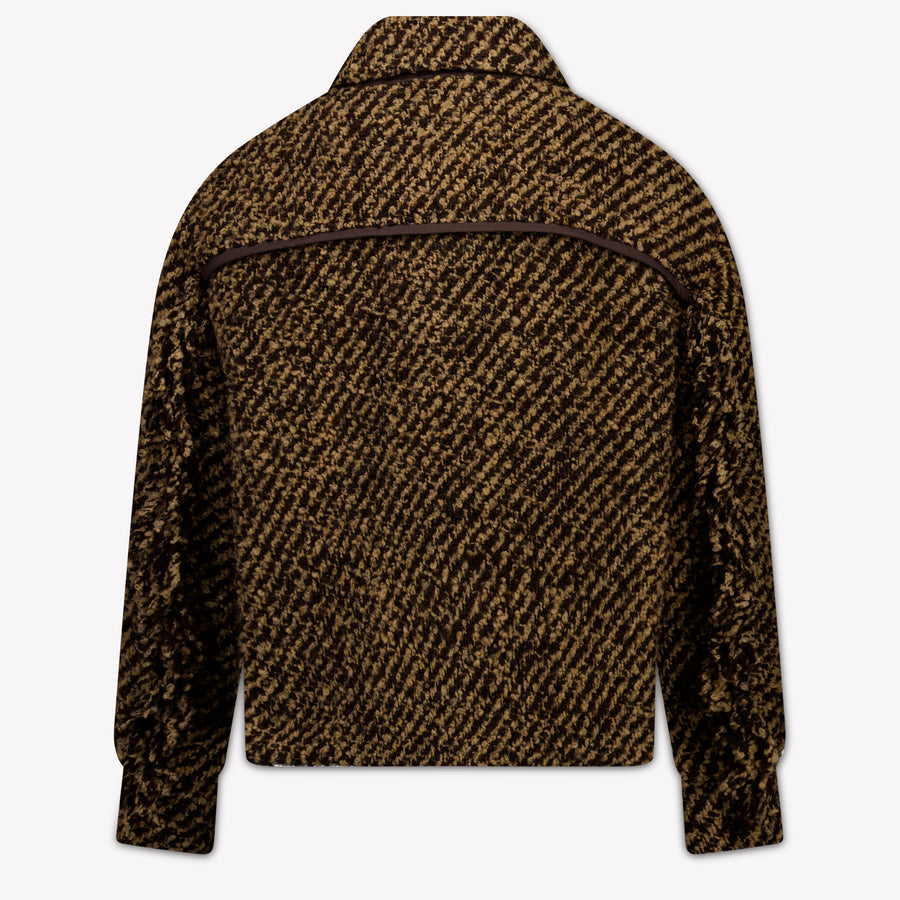 Moncler Kids Girls Cardigan In Dark Brown