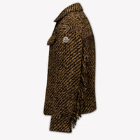 Moncler Kids Girls Cardigan In Dark Brown