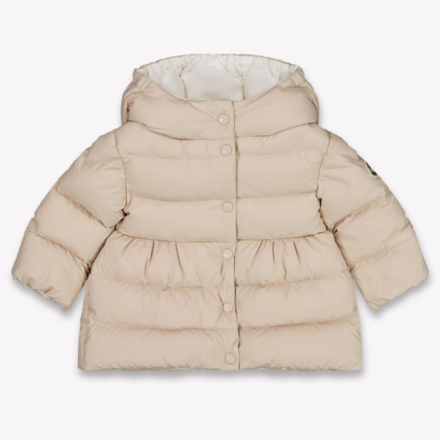 Moncler Charlotte Baby Meisjes Winterjas In Licht Beige