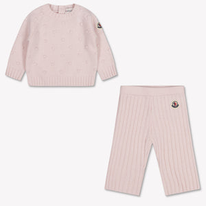 Moncler Baby Girls Set In Light Pink