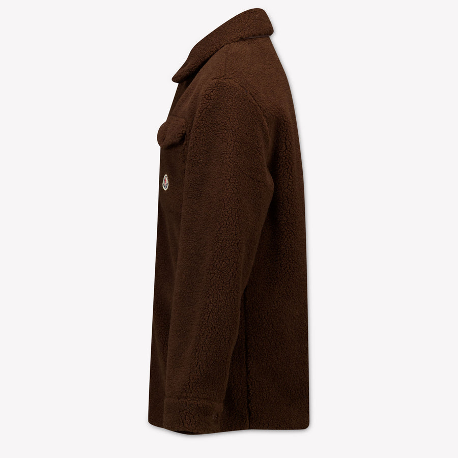 Moncler Kids Unisex Cardigan In Dark Brown
