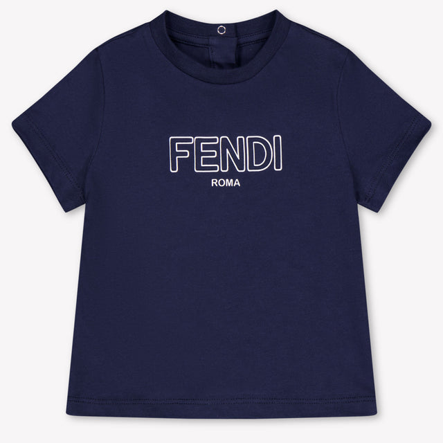 Fendi Baby Jongens T-Shirt In Navy