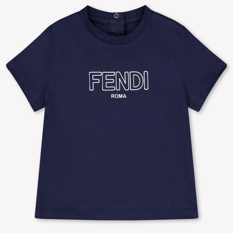 Fendi Baby Jongens T-Shirt In Navy