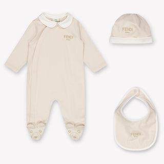 Fendi Baby Unisex Playsuit In Beige