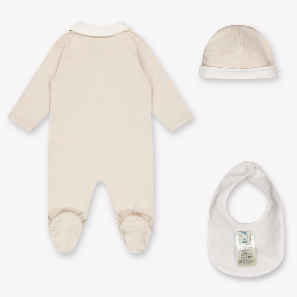 Fendi Baby Unisex Playsuit In Beige