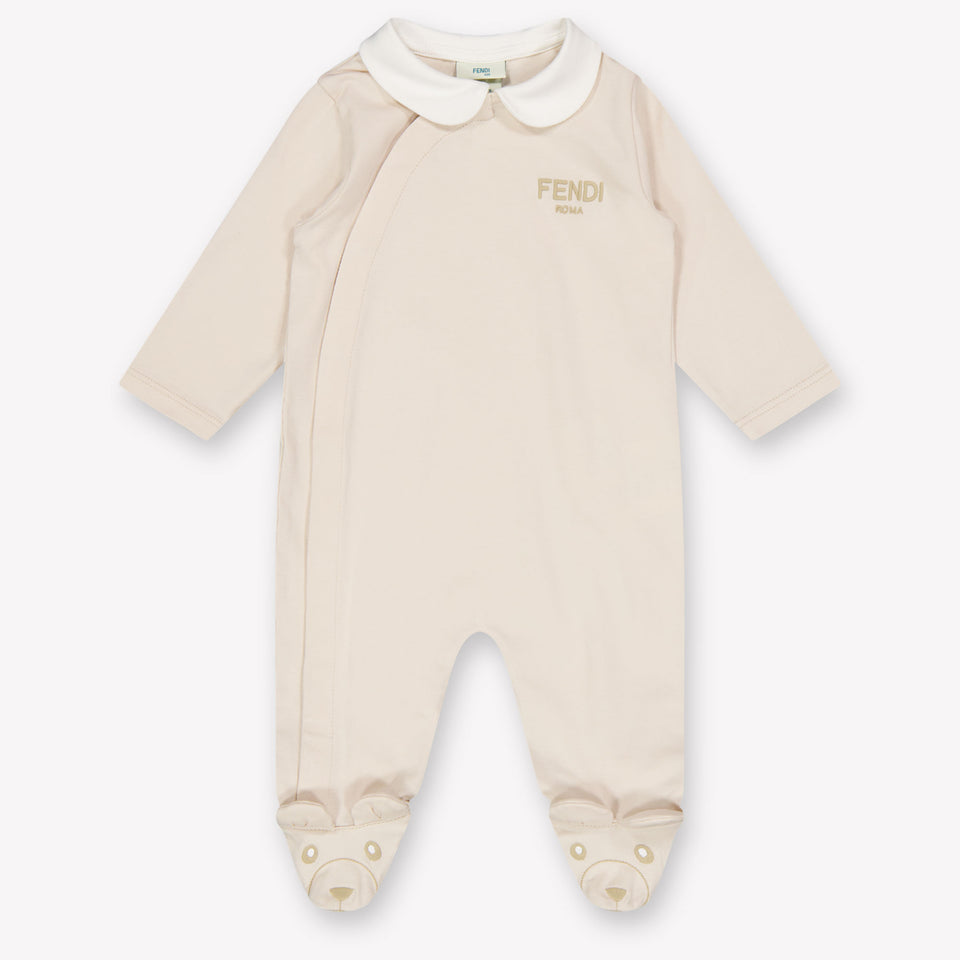 Fendi Baby Unisex Playsuit In Beige