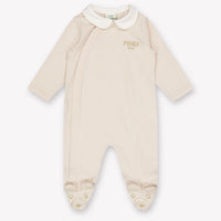 Fendi Baby Unisex Playsuit In Beige