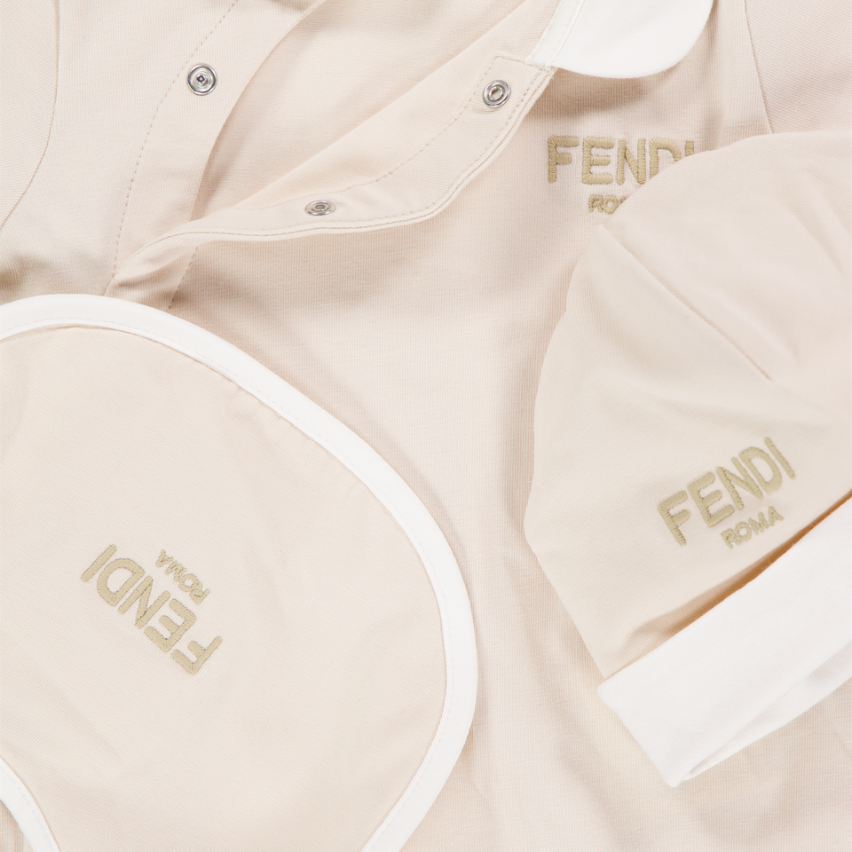Fendi Baby Unisex Playsuit In Beige