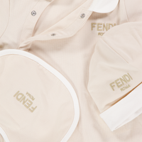 Fendi Baby Unisex Playsuit In Beige