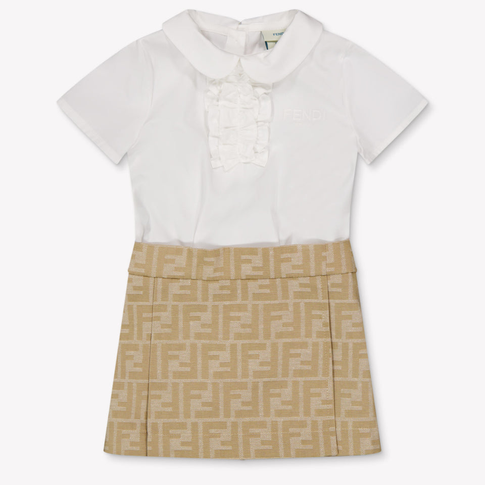 Fendi Baby Meisjes Jurk In Beige
