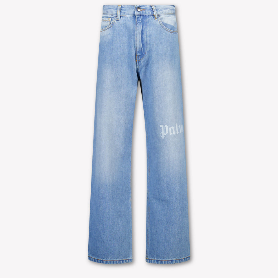 Palm Angels Kids Boys Jeans In Light Blue