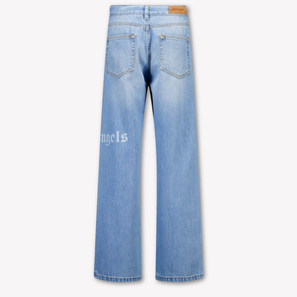 Palm Angels Kids Boys Jeans In Light Blue