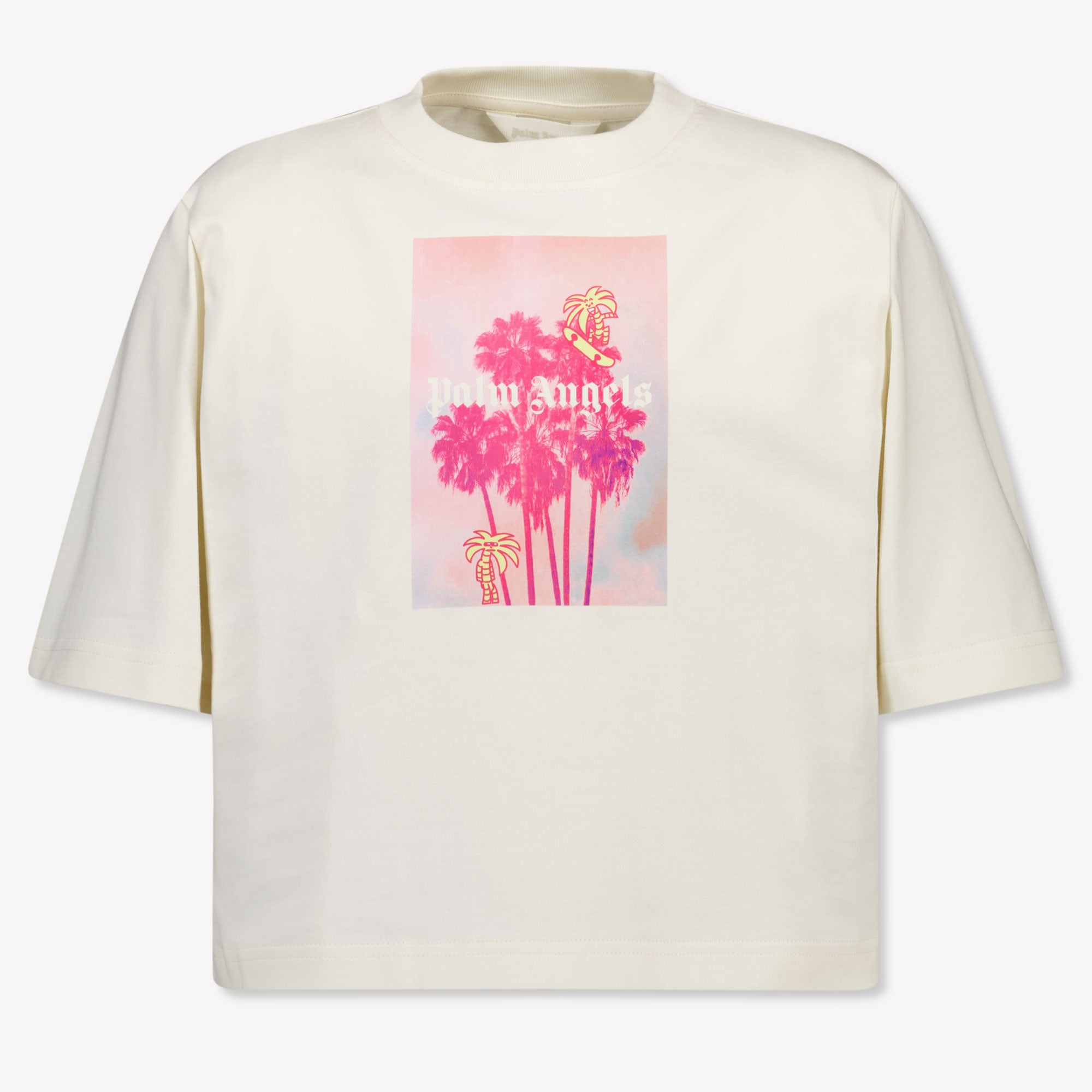 Palm Angels Kids Girls T-Shirt In OffWhite
