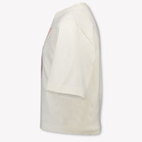 Palm Angels Kinder Meisjes T-Shirt In Off White