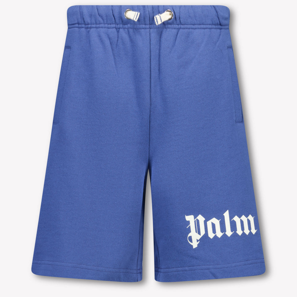 Palm Angels Kids Boys Shorts In Blue