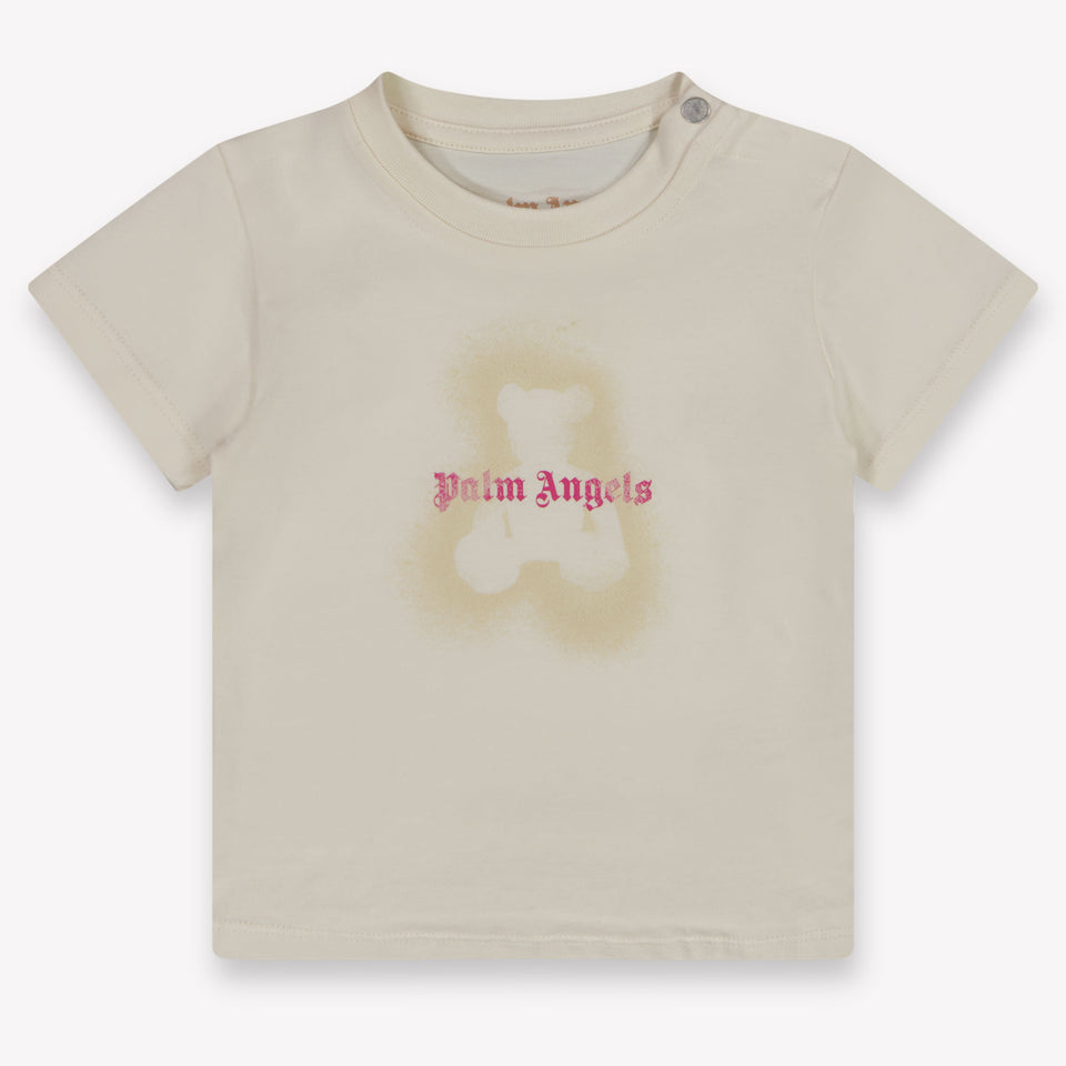 Palm Angels Baby Meisjes T-Shirt In Off White