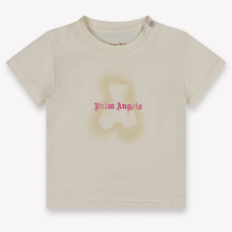 Palm Angels Baby Meisjes T-Shirt In Off White