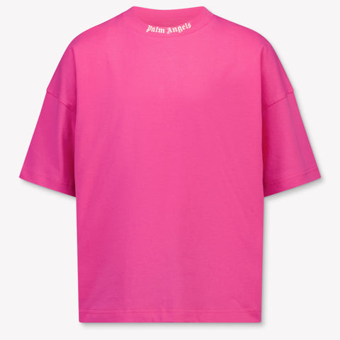 Palm Angels Kids Girls T-Shirt In Fuchsia