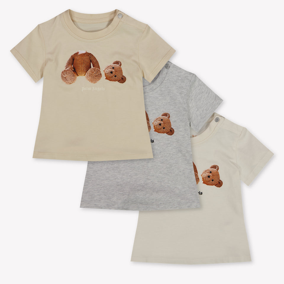 Palm Angels Baby Jongens T-Shirt In Beige