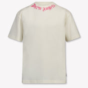 Palm Angels Kinder Meisjes T-Shirt In Off White
