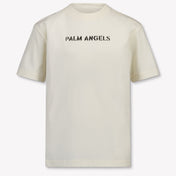 Palm Angels Kinder Jongens T-Shirt In Off White