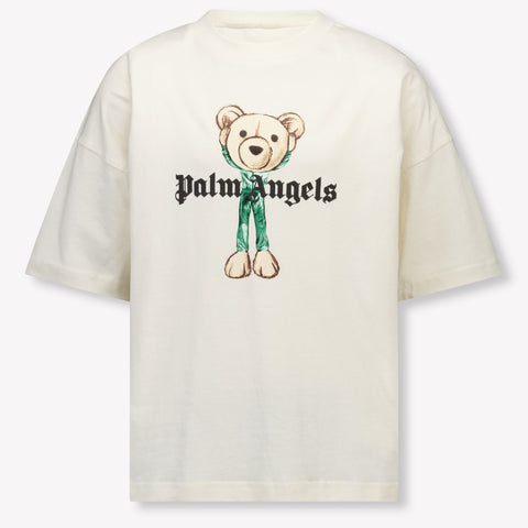 Palm Angels Kids Boys T-Shirt In OffWhite