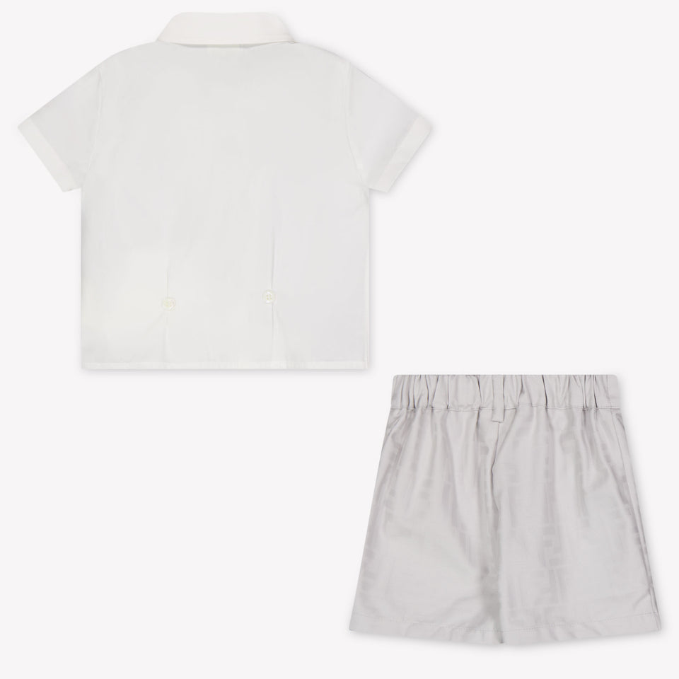 Fendi Baby Boys Set In Light Gray