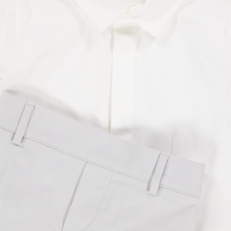 Fendi Baby Boys Set In Light Gray
