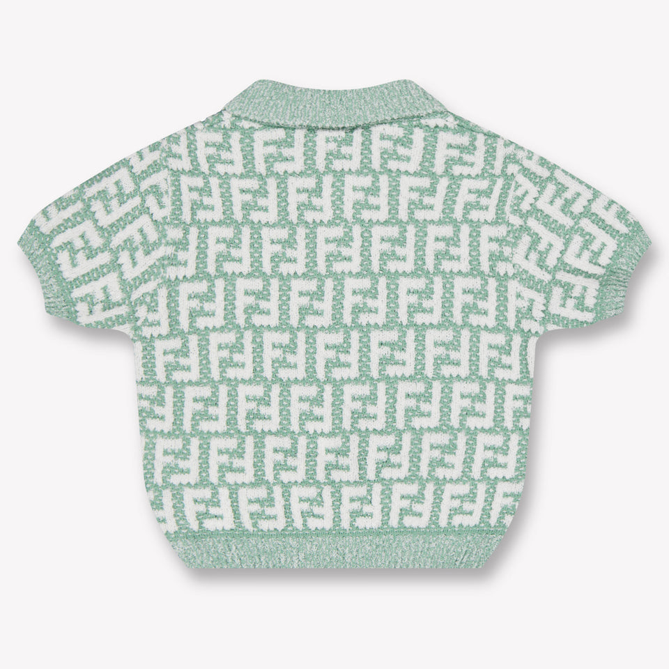 Fendi Baby Unisex Polo In Light Green
